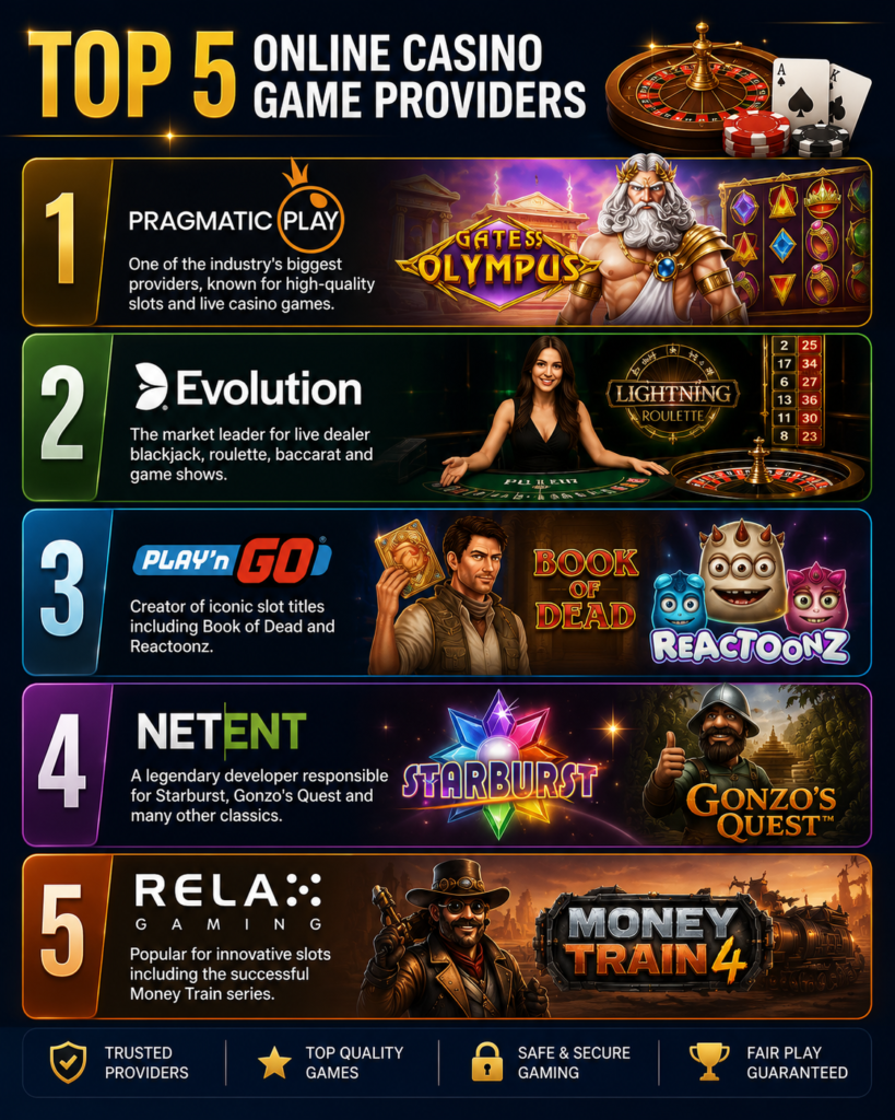 top 5 slot providers